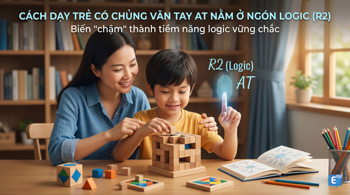 Cách dạy trẻ có chủng vân tay AT nằm ở ngón Logic R2 Elite Symbol