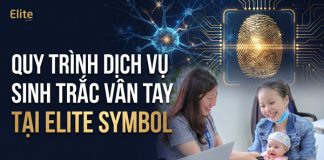 Chuyên viên Elite Symbol đang thực hiện lấy mẫu sinh trắc vân tay cho trẻ nhỏ