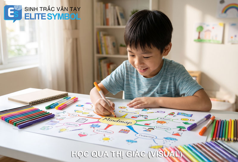 Bé chủng vân tay Wd học tập hiệu quả qua sơ đồ tư duy và hình ảnh trực quan