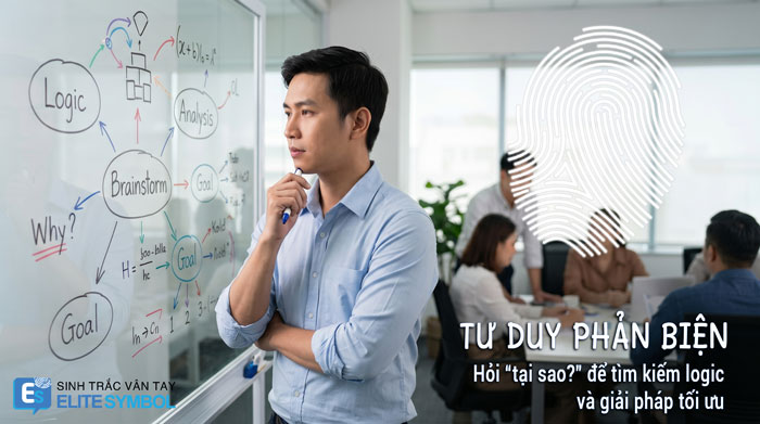 Hình minh họa phong cách tư duy phản biện và góc nhìn đa chiều của người mang vân tay nước ngược